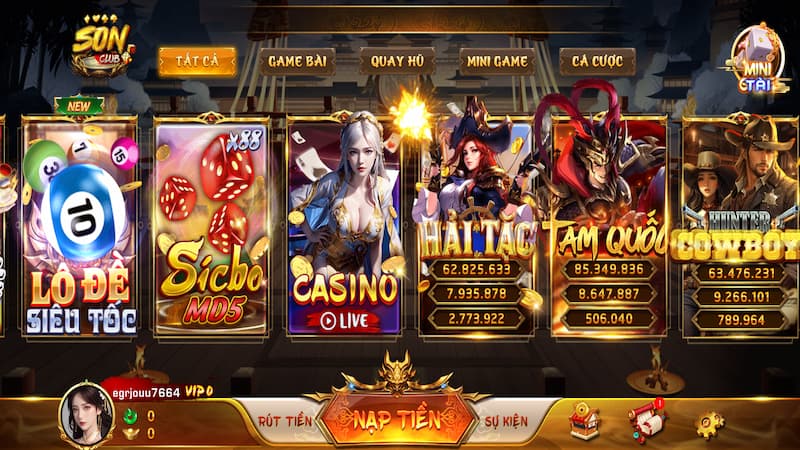 Sonclub - Cổng Game Cá Cược Hàng Đầu Thị Trường 2024 2 Giới thiệu sảnh cược game bài đổi thưởng
